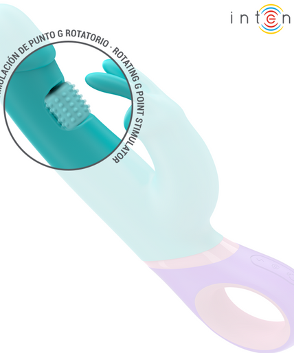 INTENSE - MONICA RABBIT VIBRATOR WITH ROTATING G-SPOT STIMULATOR BLUE INTENSE - MONICA RABBIT VIBRATOR WITH ROTATING G-SPOT STIMULATOR BLUE