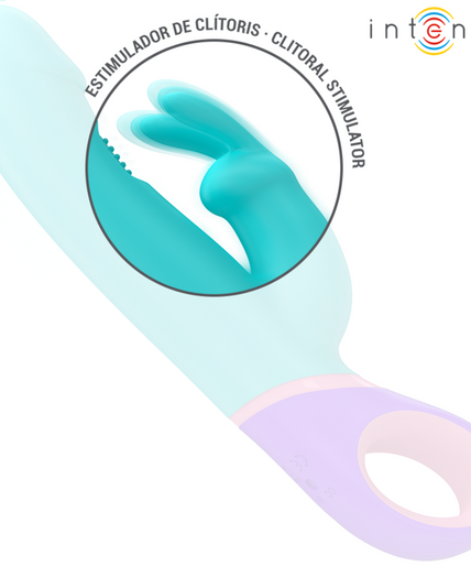INTENSE - MONICA RABBIT VIBRATOR WITH ROTATING G-SPOT STIMULATOR BLUE INTENSE - MONICA RABBIT VIBRATOR WITH ROTATING G-SPOT STIMULATOR BLUE
