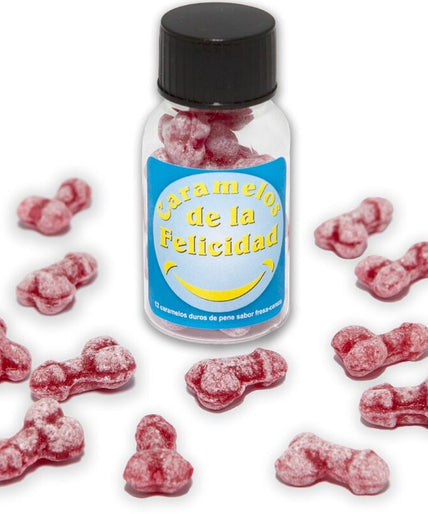 DIABLO PICANTE - JAR OF 12 STRAWBERRY/CHERRY HAPPY PENIS-SHAPED CANDIES DIABLO PICANTE - JAR OF 12 STRAWBERRY/CHERRY HAPPY PENIS-SHAPED CANDIES
