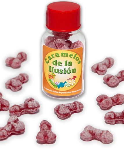 DIABLO PICANTE - 12 PENIS-SHAPED ILLUSION CANDIES STRAWBERRY/CHERRY DIABLO PICANTE - 12 PENIS-SHAPED ILLUSION CANDIES STRAWBERRY/CHERRY