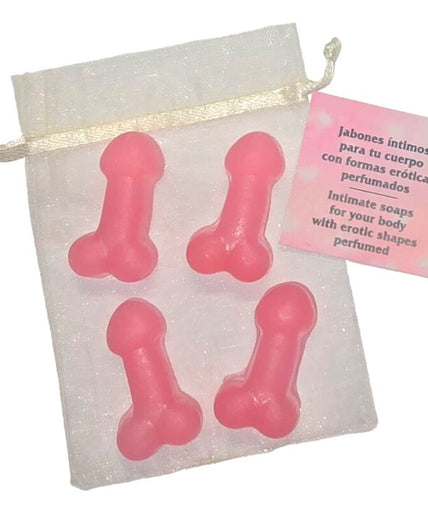 DIABLO PICANTE - 4 PENIS-SHAPED PERFUMED MINI SOAPS PINK DIABLO PICANTE - 4 PENIS-SHAPED PERFUMED MINI SOAPS PINK