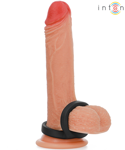 INTENSE - BOBBY DOUBLE SILICONE PENIS RING BLACK INTENSE - BOBBY DOUBLE SILICONE PENIS RING BLACK