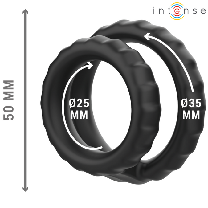 Intense – Dewey Double Silicone Penis Ring Black Model 2