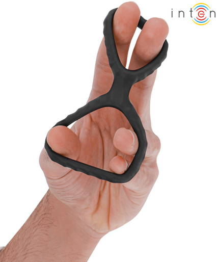 INTENSE - DEWEY DOUBLE SILICONE PENIS RING BLACK MODEL 2 INTENSE - DEWEY DOUBLE SILICONE PENIS RING BLACK MODEL 2