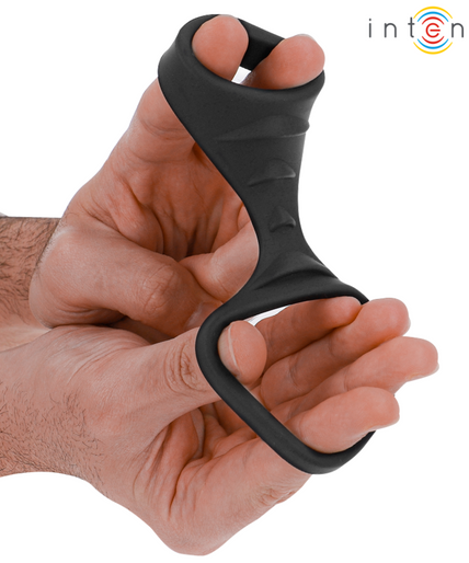 INTENSE - THEO DOUBLE SILICONE PENIS RING BLACK MODEL 3 INTENSE - THEO DOUBLE SILICONE PENIS RING BLACK MODEL 3