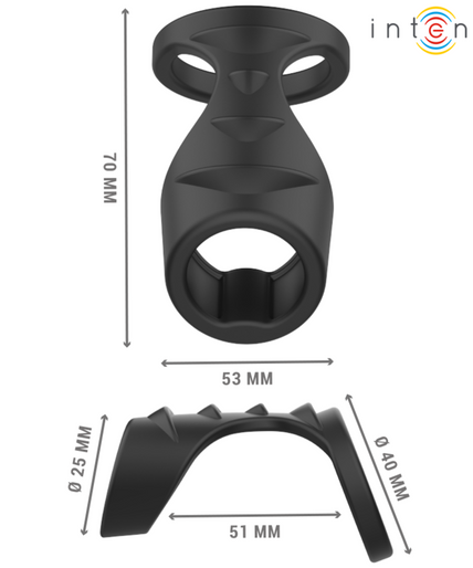 INTENSE - THEO DOUBLE SILICONE PENIS RING BLACK MODEL 3 INTENSE - THEO DOUBLE SILICONE PENIS RING BLACK MODEL 3