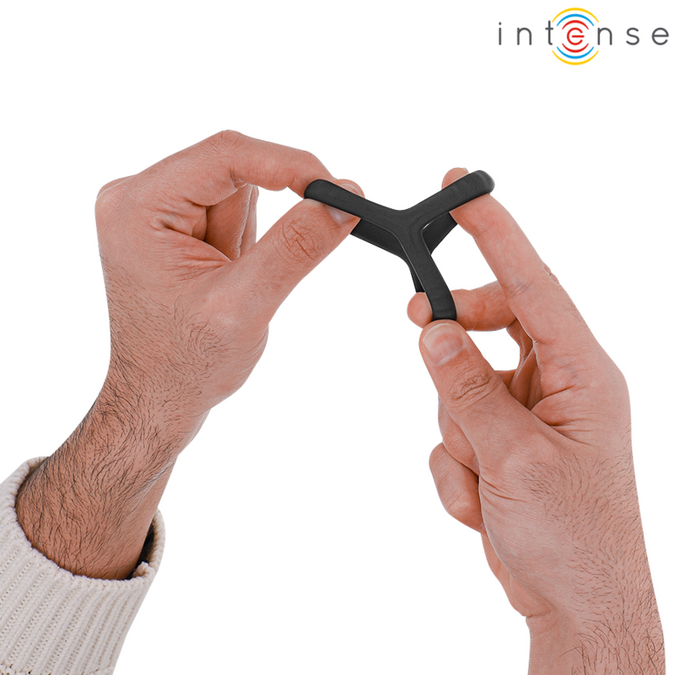 INTENSE - CARSON DUBBELE SILICONEN PENISRING ZWART MODEL 4