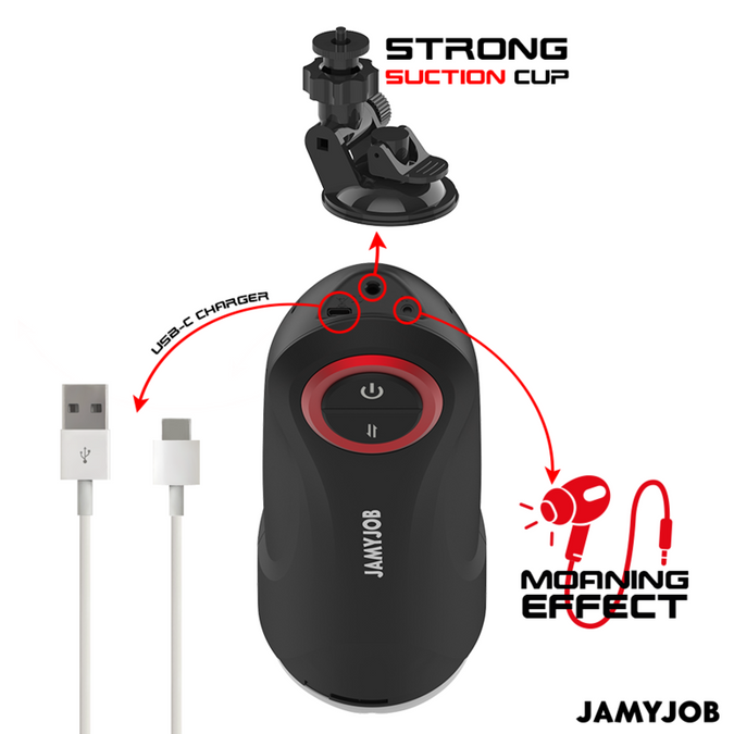 JAMYJOB - GRAVITY AUTOMATIC VAGINA-MASTURBATOR MET 5 STUWMODI EN GELUIDSEFFECTEN