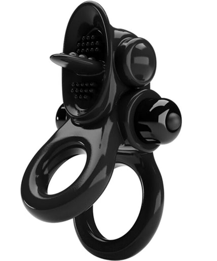 PRETTY LOVE - PASSIONATE RING DOUBLE VIBRATING RING + CLITORIS STIMULATOR BLACK PRETTY LOVE - PASSIONATE RING DOUBLE VIBRATING RING + CLITORIS STIMULATOR BLACK