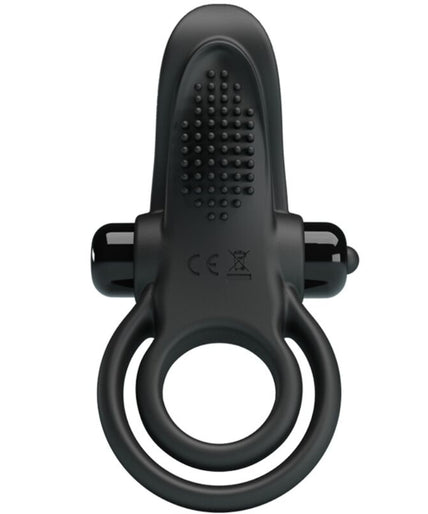 PRETTY LOVE - DOUBLE VIBRATING RING + CLITORIS STIMULATOR 10 VIBRATIONS BLACK PRETTY LOVE - DOUBLE VIBRATING RING + CLITORIS STIMULATOR 10 VIBRATIONS BLACK