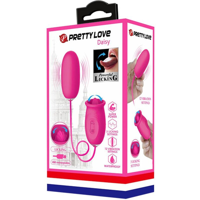 Pretty Love – Daisy Vibrating Egg + Clitoris Stimulating Tongue Pink
