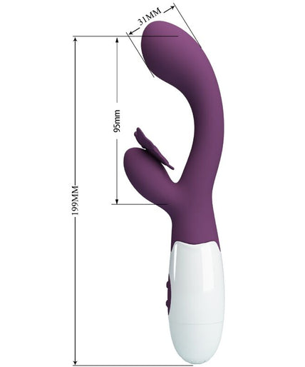 PRETTY LOVE - BUTTERFLY KISS RABBIT VIBRATOR & G-SPOT STIMULATOR PURPLE PRETTY LOVE - BUTTERFLY KISS RABBIT VIBRATOR & G-SPOT STIMULATOR PURPLE