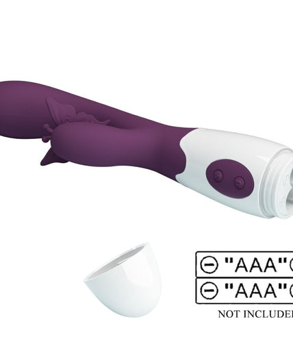 PRETTY LOVE - BUTTERFLY KISS RABBIT VIBRATOR & G-SPOT STIMULATOR PURPLE PRETTY LOVE - BUTTERFLY KISS RABBIT VIBRATOR & G-SPOT STIMULATOR PURPLE