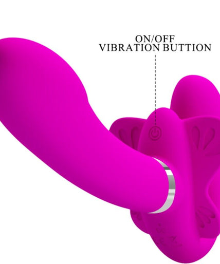 PRETTY LOVE - VALERIE DOUBLE STRAP-ON VIBRATOR 12 VIBRATIONS PURPLE PRETTY LOVE - VALERIE DOUBLE STRAP-ON VIBRATOR 12 VIBRATIONS PURPLE