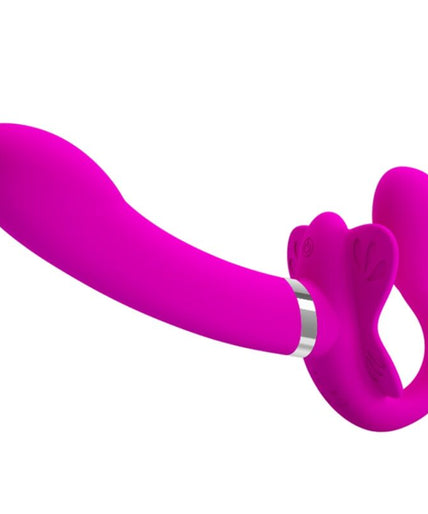 PRETTY LOVE - VALERIE DOUBLE STRAP-ON VIBRATOR 12 VIBRATIONS PURPLE PRETTY LOVE - VALERIE DOUBLE STRAP-ON VIBRATOR 12 VIBRATIONS PURPLE