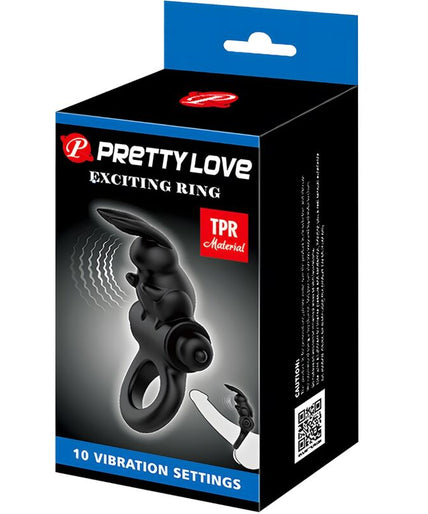PRETTY LOVE - EXCITING RING RABBIT VIBRATOR RING 10 VIBRATIONS BLACK PRETTY LOVE - EXCITING RING RABBIT VIBRATOR RING 10 VIBRATIONS BLACK