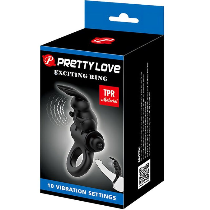 Pretty Love – Exciting Ring Rabbit Vibrator Ring 10 Vibrations Black