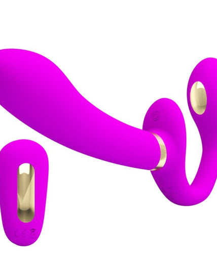 PRETTY LOVE - THUNDERBIRD DOUBLE STRAP-ON VIBRATOR REMOTE CONTROL PURPLE PRETTY LOVE - THUNDERBIRD DOUBLE STRAP-ON VIBRATOR REMOTE CONTROL PURPLE