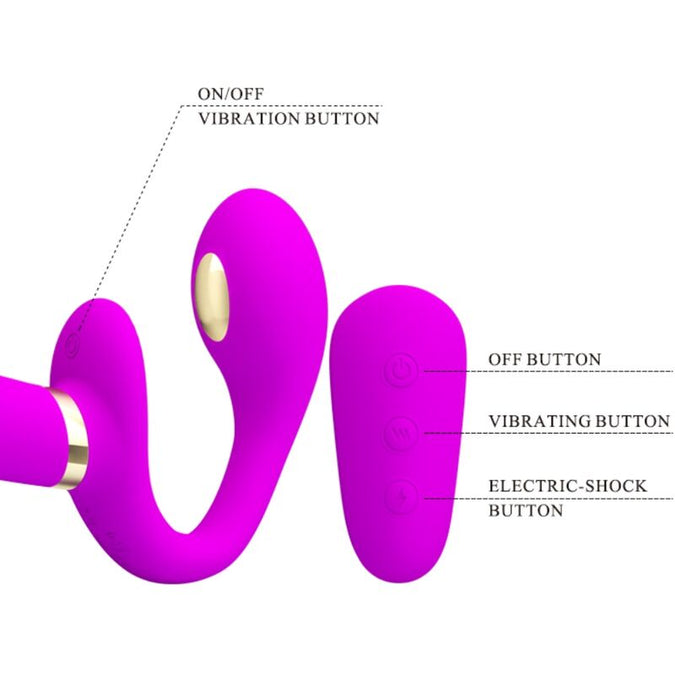 PRETTY LOVE - THUNDERBIRD DUBBELE STRAP-ON VIBRATOR AFSTANDSBEDIENING PAARS