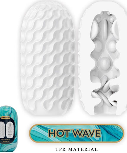 PRETTY LOVE - HOT WAVE SILICONE MALE MASTURBATOR WHITE PRETTY LOVE - HOT WAVE SILICONE MALE MASTURBATOR WHITE