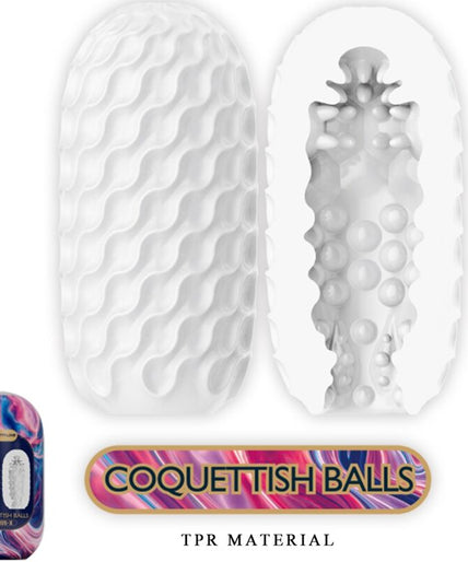 PRETTY LOVE - COQUETTISH BALLS SILICONE MALE MASTURBATOR WHITE PRETTY LOVE - COQUETTISH BALLS SILICONE MALE MASTURBATOR WHITE