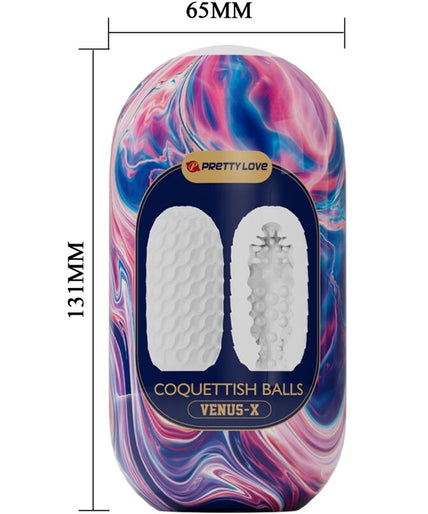 PRETTY LOVE - COQUETTISH BALLS SILICONE MALE MASTURBATOR WHITE PRETTY LOVE - COQUETTISH BALLS SILICONE MALE MASTURBATOR WHITE