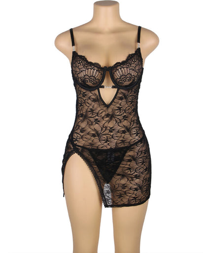 SUBBLIME - 954185 LACE BABYDOLL WITH ADJUSTABLE STRAPS BLACK S/M SUBBLIME - 954185 LACE BABYDOLL WITH ADJUSTABLE STRAPS BLACK S/M