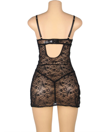 SUBBLIME - 954185 LACE BABYDOLL WITH ADJUSTABLE STRAPS BLACK S/M SUBBLIME - 954185 LACE BABYDOLL WITH ADJUSTABLE STRAPS BLACK S/M