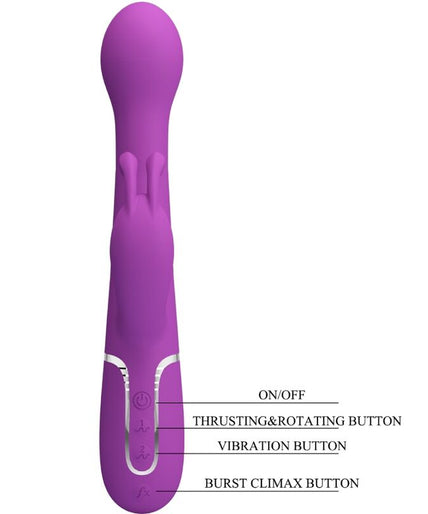 PRETTY LOVE - DEJON 3 IN 1 MULTIFUNCTION RABBIT VIBRATOR PURPLE PRETTY LOVE - DEJON 3 IN 1 MULTIFUNCTION RABBIT VIBRATOR PURPLE