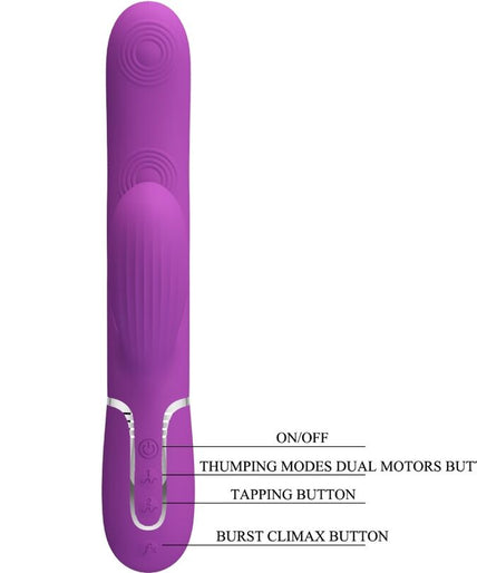 PRETTY LOVE - PERLITA 3 IN 1 MULTIFUNCTION RABBIT VIBRATOR PURPLE PRETTY LOVE - PERLITA 3 IN 1 MULTIFUNCTION RABBIT VIBRATOR PURPLE