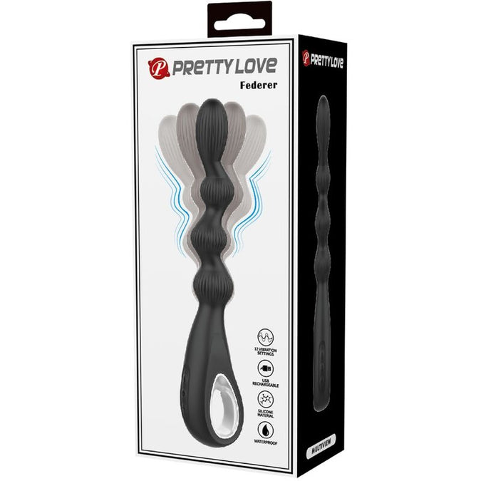 PRETTY LOVE - FEDERER ANAALVIBRATOR 12 TRILLINGEN ZWART