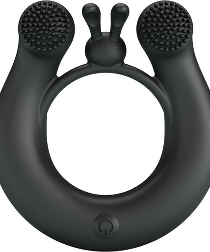 PRETTY LOVE - DAHLIA VIBRATING RING + CLITORIS STIMULATOR 12 VIBRATIONS BLACK PRETTY LOVE - DAHLIA VIBRATING RING + CLITORIS STIMULATOR 12 VIBRATIONS BLACK