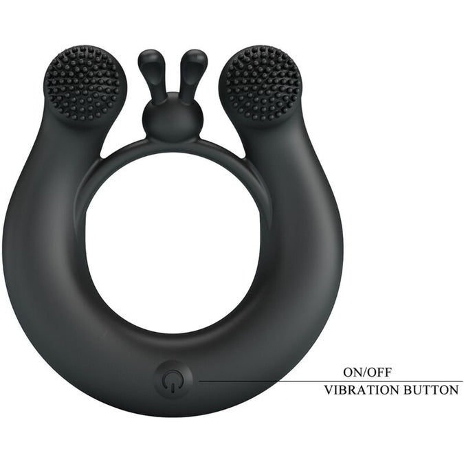 PRETTY LOVE - DAHLIA VIBRERENDE RING + CLITORISSTIMULATOR 12 TRILLINGEN ZWART