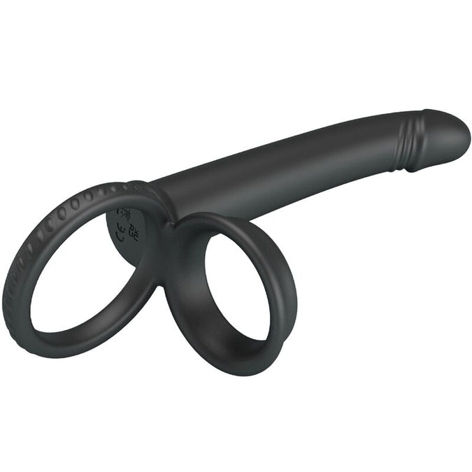 PRETTY LOVE - DILLION DUBBELE PENETRATIE DUBBELE PIEMELRING ZWART