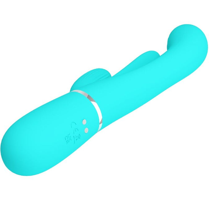 PRETTY LOVE - SHANIA TRIPLE RABBIT MULTIFUNCTIONELE VIBRATOR 3 IN 1 BLAUW
