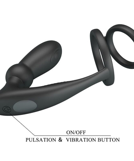 PRETTY LOVE - EMONI PENIS RING + ANAL PLUG 12 VIBRATIONS BLACK PRETTY LOVE - EMONI PENIS RING + ANAL PLUG 12 VIBRATIONS BLACK
