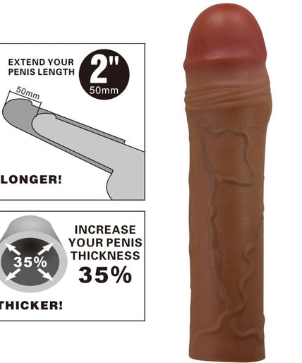 PRETTY LOVE - CHANE PENIS SLEEVE WITH 5 CM EXTENSION MULATTO PRETTY LOVE - CHANE PENIS SLEEVE WITH 5 CM EXTENSION MULATTO