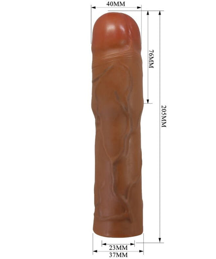 PRETTY LOVE - KYLIAN PENIS SLEEVE WITH 7.6 CM EXTENSION MULATTO PRETTY LOVE - KYLIAN PENIS SLEEVE WITH 7.6 CM EXTENSION MULATTO