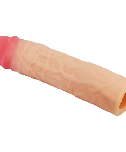 PRETTY LOVE - DEREK PENIS SLEEVE WITH 7.6 CM EXTENSION FLESH PRETTY LOVE - DEREK PENIS SLEEVE WITH 7.6 CM EXTENSION FLESH