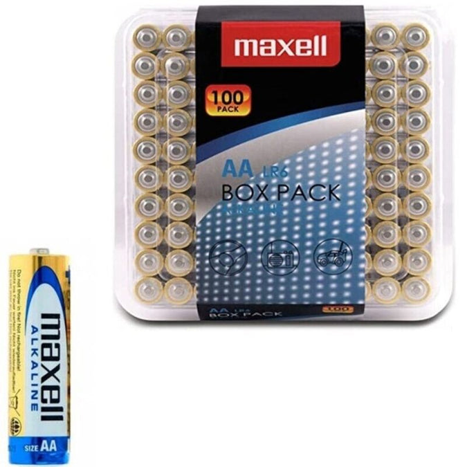 Maxell – Alkalinebatterij AA LR6 Pak*100 Batterijen