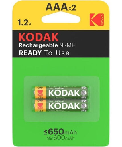 KODAK - OPLAADBARE BATTERIJ HR03 AAA 650mAh BLISTER*2 KODAK - OPLAADBARE BATTERIJ HR03 AAA 650mAh BLISTER*2