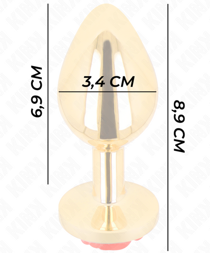 KINK - PLUG ANAL GOLD ROSE RED SIZE M KINK - PLUG ANAL GOLD ROSE RED SIZE M