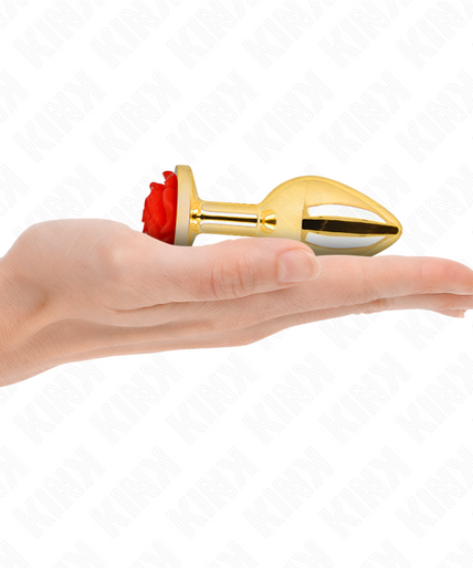 KINK - PLUG ANAL GOLD ROSE RED SIZE M KINK - PLUG ANAL GOLD ROSE RED SIZE M