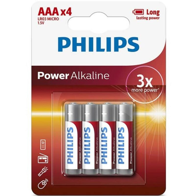 Philips – Power Alkaline Aaa Battery Lr03 Blister*4