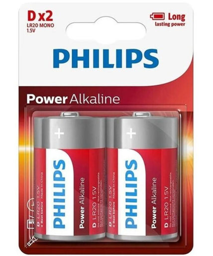 PHILIPS - POWER ALKALINE BATTERIJ D LR20 BLISTER*2 PHILIPS - POWER ALKALINE BATTERIJ D LR20 BLISTER*2