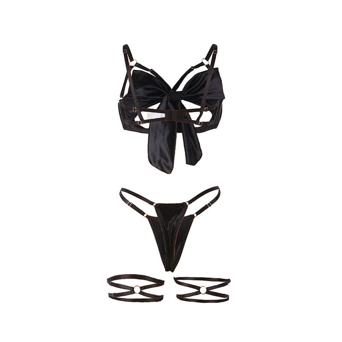 Subblime – 955199 Bra Set With Adjustable Black Bow S/m