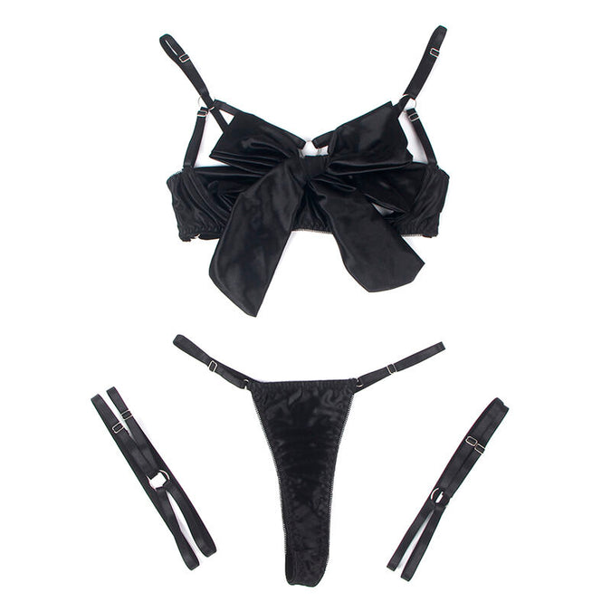 Subblime – 955205 Bra Set With Adjustable Black Bow L/xl