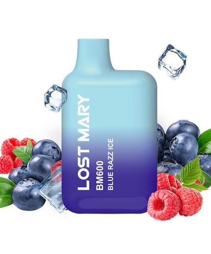 LOST MARY - BM600 NICOTINE VAPER 2% DISPOSABLE BLUE RAZZ ICE LOST MARY - BM600 NICOTINE VAPER 2% DISPOSABLE BLUE RAZZ ICE