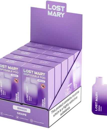 LOST MARY - BM600 NICOTINE VAPER 2% DISPOSABLE GRAPE LOST MARY - BM600 NICOTINE VAPER 2% DISPOSABLE GRAPE