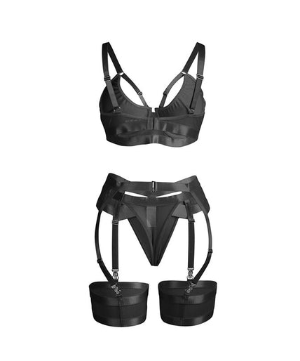 SUBBLIME - 955236 BLACK BONDAGE BRA WITH GARTER SET S/M SUBBLIME - 955236 BLACK BONDAGE BRA WITH GARTER SET S/M